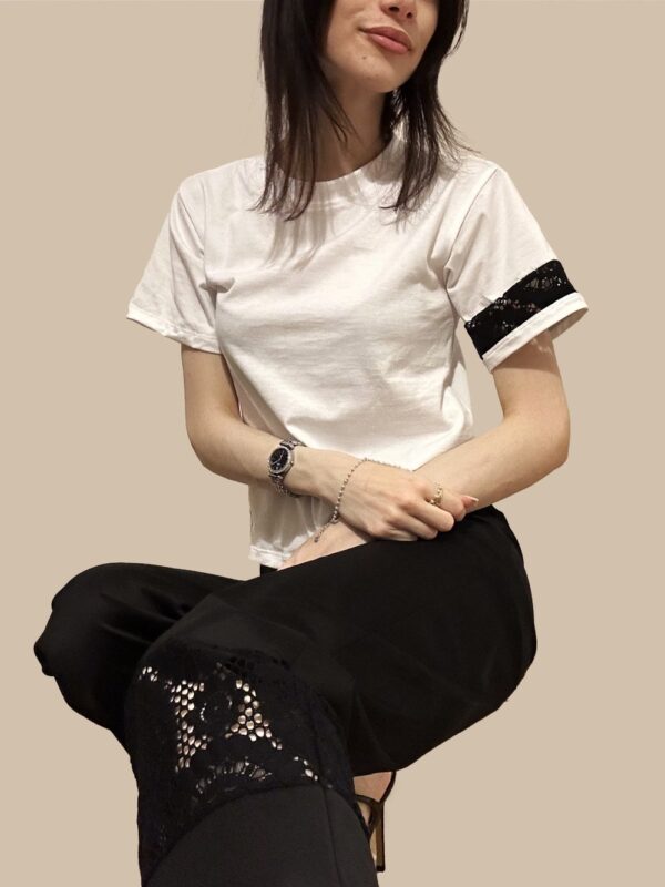 Pantalone nero pizzo - immagine 3